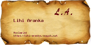 Lihi Aranka névjegykártya
